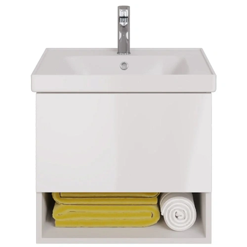 Тумба под раковину DREJA PERFECTO, 60 см, подвесная, 1 ящик, push-to-open, белый глянец 99.0806 Тумба под раковину DREJA PERFECTO, 60 см, подвесная, 1 ящик, push-to-open, белый глянец 99.0806