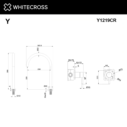 Смеситель для раковины WHITECROSS Y Y1219CR хром Смеситель для раковины WHITECROSS Y Y1219CR хром