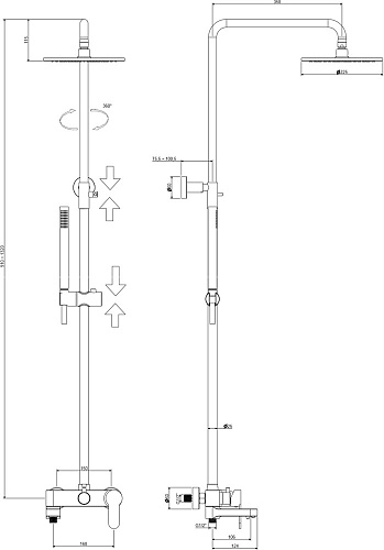 Душевая система Paffoni Blu ZCOL632NO Душевая система Paffoni Blu ZCOL632NO