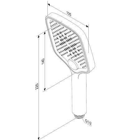 Душевая лейка Damixa Gala 953020300 квадрат 3 функции, черный