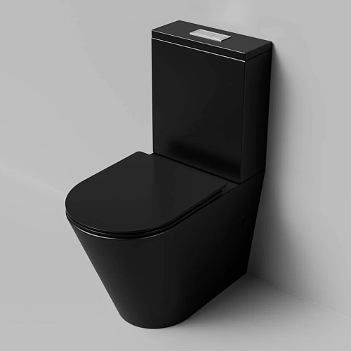 Унитаз напольный GROSSMAN GR-4458BMSQ 64x36x83,5 черный матовый, безободковый, торнадо с тонкой крышкой Унитаз напольный GROSSMAN GR-4458BMSQ 64x36x83,5 черный матовый, безободковый, торнадо с тонкой крышкой