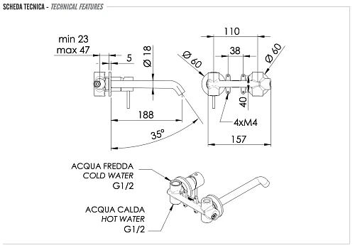 Смеситель для раковины Remer X Style INOX SSX15PL, нержавеющая сталь Смеситель для раковины Remer X Style INOX SSX15PL, нержавеющая сталь