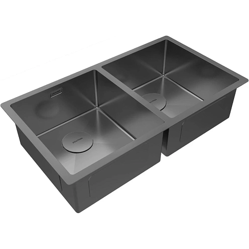 Кухонная мойка Paulmark NEXT 78/2 UNI, PM207844-GM, вороненая сталь, 780х440мм Кухонная мойка Paulmark NEXT 78/2 UNI, PM207844-GM, вороненая сталь, 780х440мм