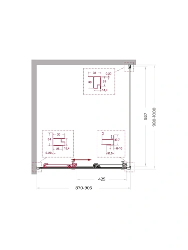 Душевой уголок BelBagno UNO-195-AHF-31-90/100-C-Cr 90x100 см, профиль хром, стекло прозрачное Душевой уголок BelBagno UNO-195-AHF-31-90/100-C-Cr 90x100 см, профиль хром, стекло прозрачное