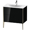 Тумба под раковину Duravit XVIU XV43020B140 напольная 81 см черный глянцевый