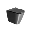Унитаз приставной GSI KUBE X безободковый Swirlflush черный матовый (941026) без сиденья