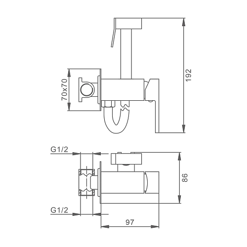 Гигиенический душ Splenka S98.52 встраиваемый, хром Гигиенический душ Splenka S98.52 встраиваемый, хром