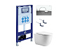 Комплект унитаза SET Aquatek КЛАССИК cm-067 4в1 с инсталляцией, креплением, клавишей смыва и сиденьем микролифт