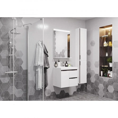 Тумба под раковину Aquaton Рене 60 белый, грецкий орех 1A258501NRC80 Тумба под раковину Aquaton Рене 60 белый, грецкий орех 1A258501NRC80