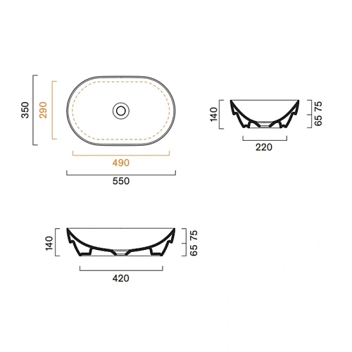 Раковина Catalano Sfera 0524550001 настольная/полувстраиваемая 55x35, белый глянцевый Раковина Catalano Sfera 0524550001 настольная/полувстраиваемая 55x35, белый глянцевый