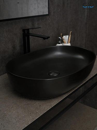 Раковина Gid Bm1348 53355 накладная черная матовая 61x41x13.5 Раковина Gid Bm1348 53355 накладная черная матовая 61x41x13.5