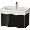 Тумба под раковину Duravit XVIU XV43360B140 подвесная 78.4 см черный глянцевый