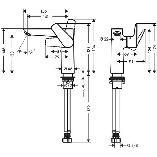 Смеситель для раковины Hansgrohe Talis E 71755000 Смеситель для раковины Hansgrohe Talis E 71755000
