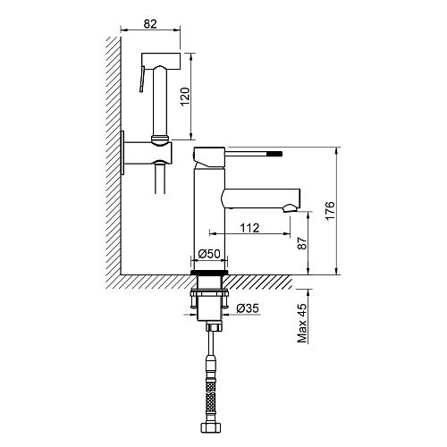 Смеситель для раковины Timo Saona 2360/17G с гигиеническим душем золото матовое Смеситель для раковины Timo Saona 2360/17G с гигиеническим душем золото матовое