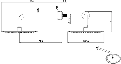 Верхний душ Allen Brau Priority 5.31017-MG графит браш Верхний душ Allen Brau Priority 5.31017-MG графит браш