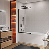 Картинка анонса товара «шторка на ванну cezares slider-fix-vf-11-90/150-c-nero с фиксированным креплением одной створки цвет профиля черный стекло прозрачное»