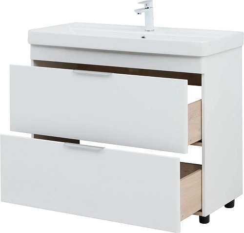 Тумба под раковину Aquanet Ирис New 100 напольная, белый глянец 00339257 напольная Тумба под раковину Aquanet Ирис New 100 напольная, белый глянец 00339257 напольная