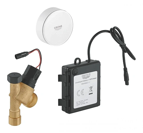 Вентиль запорный GROHE, питание от батарейки, хром (40402000) для посудомоечной машины, электронный Вентиль запорный GROHE, питание от батарейки, хром (40402000) для посудомоечной машины, электронный