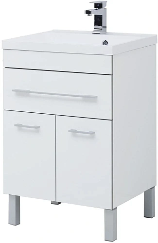 Тумба под раковину Aquanet Верона 58 белый (напольная 1 ящик 2 дверцы) 00182507 Тумба под раковину Aquanet Верона 58 белый (напольная 1 ящик 2 дверцы) 00182507