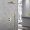Душевая система Vincea Next VSFW-1N3TBG термостатический встраиваемая, брашированное золото