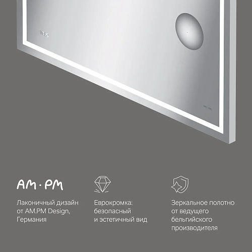 Зеркало AM.PM Gem M91AMOX1003WG с LED-подсветкой, часами 100 см Зеркало AM.PM Gem M91AMOX1003WG с LED-подсветкой, часами 100 см