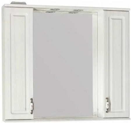 Зеркальный шкаф Style Line Олеандр-2 90/С, рельеф пастель ЛС-00000484 Зеркальный шкаф Style Line Олеандр-2 90/С, рельеф пастель ЛС-00000484