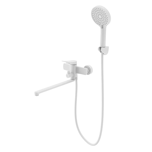 Смеситель для ванны Splenka S54.22.08 универсальный, поворотный излив 35 см, белый Смеситель для ванны Splenka S54.22.08 универсальный, поворотный излив 35 см, белый