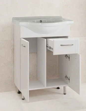 Тумба под раковину Style Line Эко Стандарт 58 ЛС-00002469 напольная, белый Тумба под раковину Style Line Эко Стандарт 58 ЛС-00002469 напольная, белый