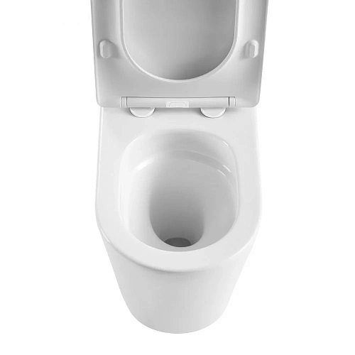 Унитаз напольный ABBER Bequem AC1112TMW компакт белый матовый, безободковый, смыв торнадо с крышкой микролифт Унитаз напольный ABBER Bequem AC1112TMW компакт белый матовый, безободковый, смыв торнадо с крышкой микролифт