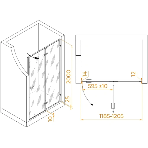 Душевая дверь RGW Stilvoll SV-004 1200 мм хром 353200412-11 Душевая дверь RGW Stilvoll SV-004 1200 мм хром 353200412-11