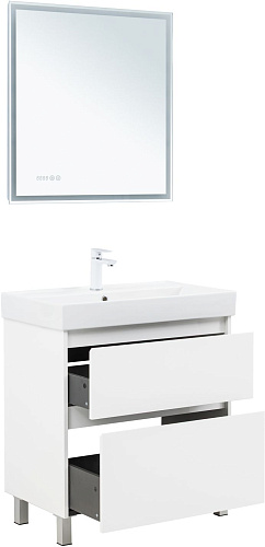 Тумба под раковину Aquanet Nova Lite 2.0 75 00346337 напольная, белый глянец Тумба под раковину Aquanet Nova Lite 2.0 75 00346337 напольная, белый глянец