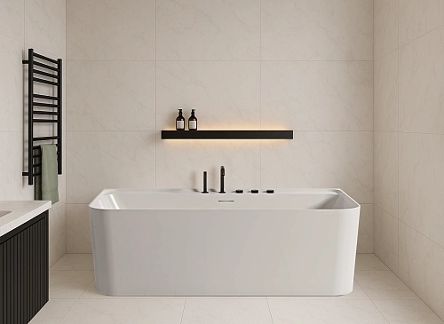 Акриловая ванна Vincea VBT-702-1700 1700x800x585, белая, щелевой перелив, слив белый Акриловая ванна Vincea VBT-702-1700 1700x800x585, белая, щелевой перелив, слив белый