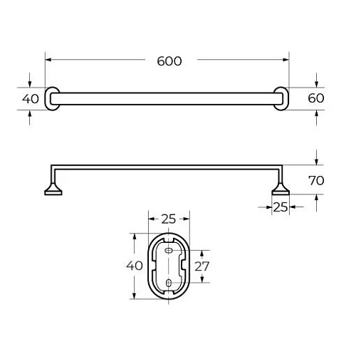 Полотенцедержатель Art&Max Ovale AM-E-4024B (600 мм) Полотенцедержатель Art&Max Ovale AM-E-4024B (600 мм)