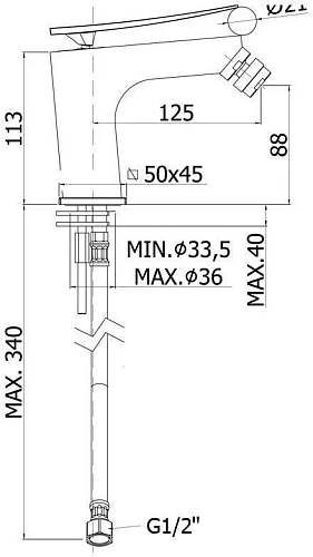 Смеситель для биде Paffoni Elys ELY131CR Смеситель для биде Paffoni Elys ELY131CR