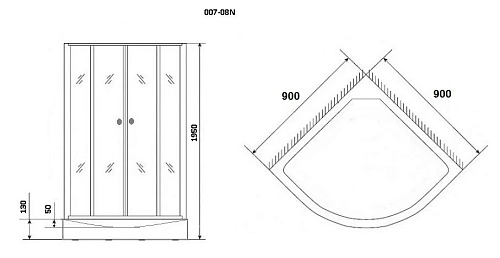 Душевой уголок Niagara NG 007-08N 0070822N Душевой уголок Niagara NG 007-08N 0070822N