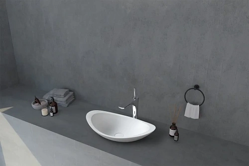 Раковина ABBER Stein AS2606 накладная, белая матовая Раковина ABBER Stein AS2606 накладная, белая матовая