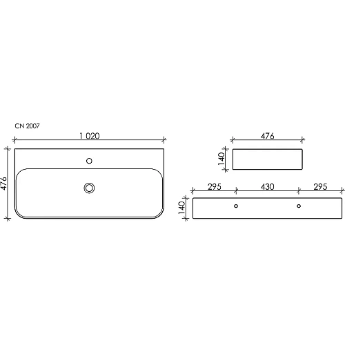 Раковина Ceramica Nova AURA CN2007 белый подвесная Раковина Ceramica Nova AURA CN2007 белый подвесная