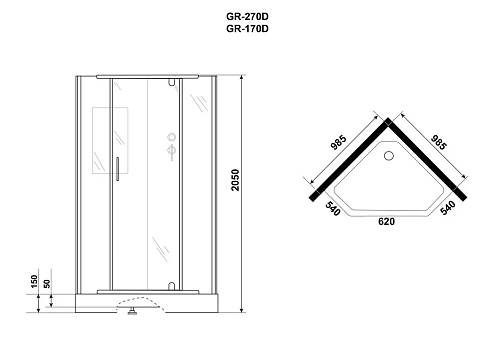 Душевая кабина GROSSMAN Classic GR270D (100x100x205) Душевая кабина GROSSMAN Classic GR270D (100x100x205)