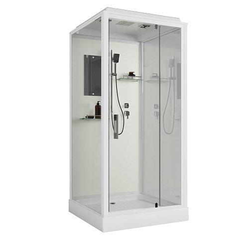 Душевая кабина Niagara Standart ST90/15Q (90х90х215) квадрат, поддон 15см, распашная, проф.белый Душевая кабина Niagara Standart ST90/15Q (90х90х215) квадрат, поддон 15см, распашная, проф.белый