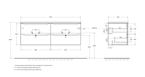 Тумба под раковину BelBagno ETNA-1400-4C-SO-2-BL подвесная 1404x462 Bianco Lucido Тумба под раковину BelBagno ETNA-1400-4C-SO-2-BL подвесная 1404x462 Bianco Lucido