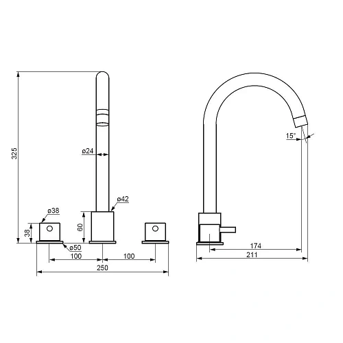 Смеситель для раковины Damixa Scandinavian Pure 360200300 Смеситель для раковины Damixa Scandinavian Pure 360200300