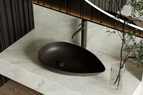 Раковина ABBER Bequem AC2117MB накладная, черная матовая Раковина ABBER Bequem AC2117MB накладная, черная матовая