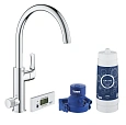 Смеситель для кухни GROHE Blue Pure Eurosmart, без электроники с C-образным изливом, для подачи смеш 30383000 Смеситель для кухни GROHE Blue Pure Eurosmart, без электроники с C-образным изливом, для подачи смеш 30383000