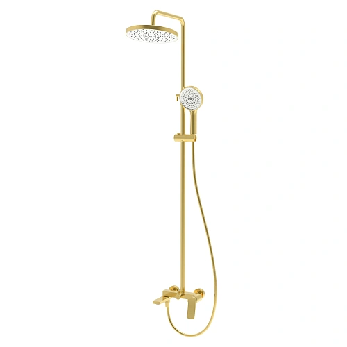 Душевая система Splenka S54.24.03 поворотный излив 18 см, сатин золотой Душевая система Splenka S54.24.03 поворотный излив 18 см, сатин золотой