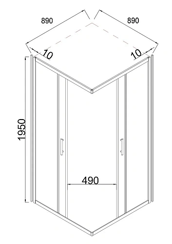 Душевой уголок Taliente 90x90x195см, квадратный, раздвижной, прозр.стекло 6мм, черный профиль TA-09092-1CB Душевой уголок Taliente 90x90x195см, квадратный, раздвижной, прозр.стекло 6мм, черный профиль TA-09092-1CB