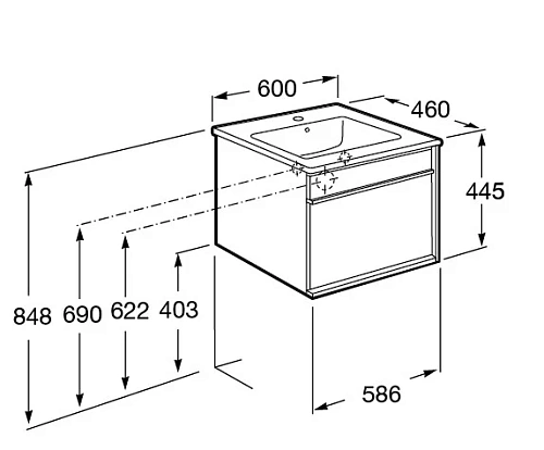 Тумба под раковину Roca Aneto 60 белый 857429806 Тумба под раковину Roca Aneto 60 белый 857429806