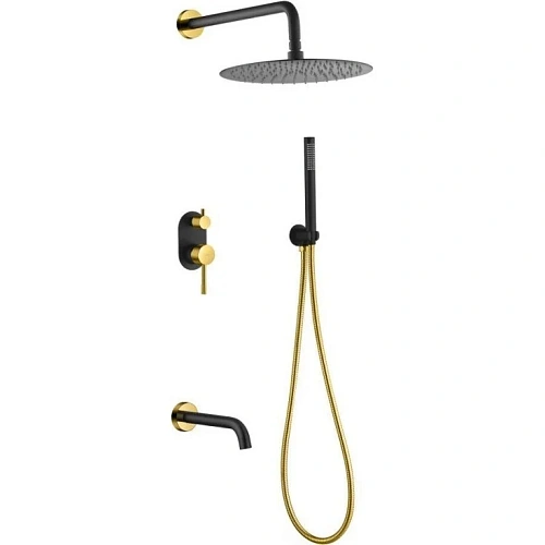 Душевая система Boheme UNO 464-2-BG черный золото с изливом Душевая система Boheme UNO 464-2-BG черный золото с изливом
