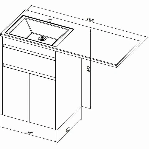 Тумба с раковиной Aquanet Токио 120 R белый (напольная, 1 ящик, 2 дверцы) 00239210 Тумба с раковиной Aquanet Токио 120 R белый (напольная, 1 ящик, 2 дверцы) 00239210