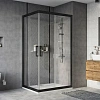 Душевой уголок STWORKI Карлстад 110x90 см профиль черный матовый 467291
