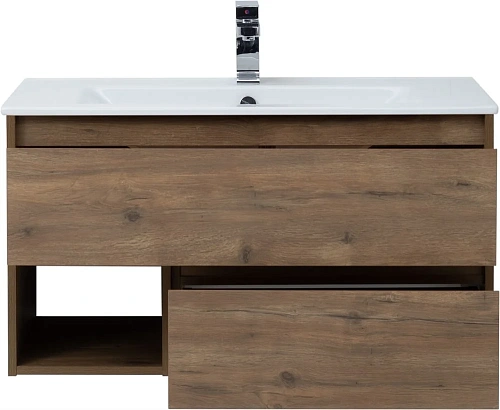 Комплект мебели STWORKI Карлстад 90 дуб рустикальный, в стиле лофт, под дерево, подвесная (гарнитур, 421759 Комплект мебели STWORKI Карлстад 90 дуб рустикальный, в стиле лофт, под дерево, подвесная (гарнитур, 421759